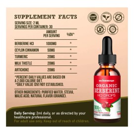 Gotas Berberina 1000mg Para Glucosa E Hígado 60ml Americano