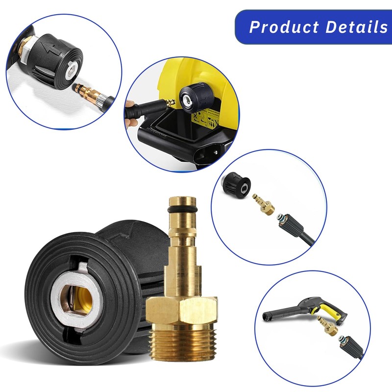 Buaak High Pressure Washer Adapter, M22 14mm Quick Connect Adapter