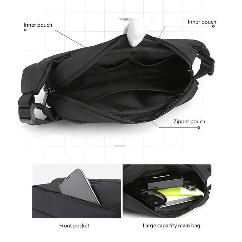 Sling Bag Large Capacity Waterproof Trendy Lightweight Chest Shoulder Backpack