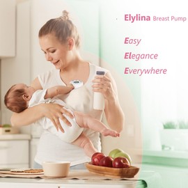 Elylina Wearable Breast Pump Hands Free｜Electric, Portable & Hands-Free, Super Quiet & Strong Suction, 2 Modes 9 Levels, Easy Clean, Auto Memory, All-Day Battery, 3 Flange Sizes (21mm/24mm/27mm)