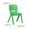 Flash Furniture 4 Pack Green Plastic Stackable School Chair with