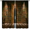 Focusbrite Bookshelf Curtains, Vintage Library with Books Window Treatments for