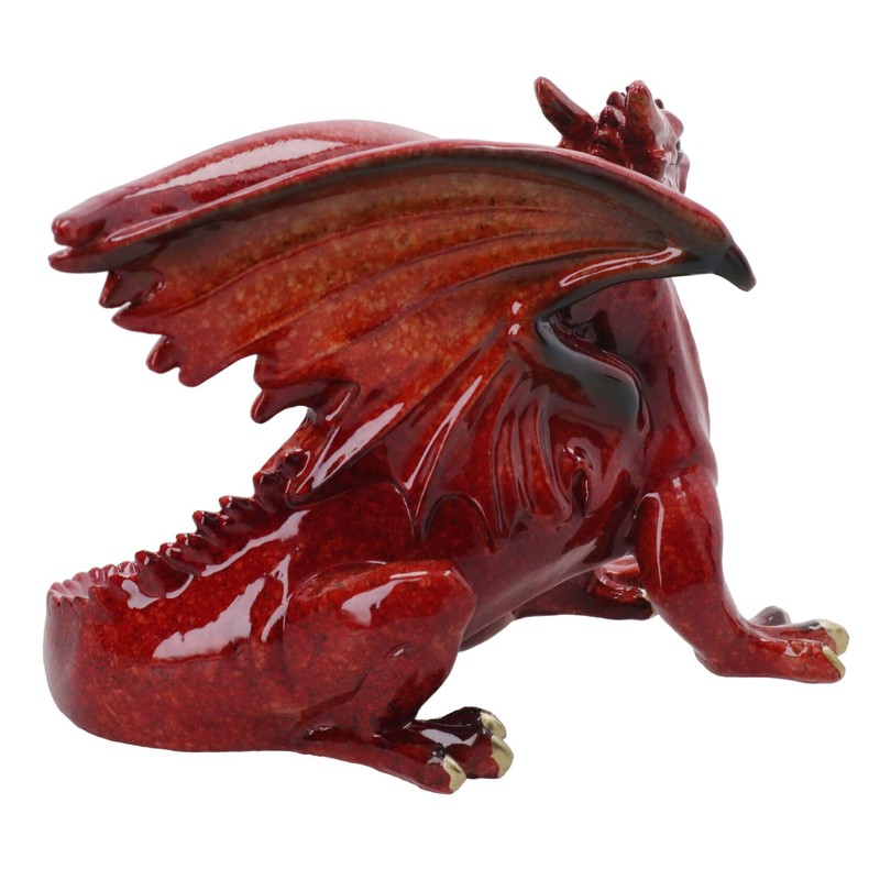AB Tools Red Dragon Lying Resin Fantasy Sculpture Statue House