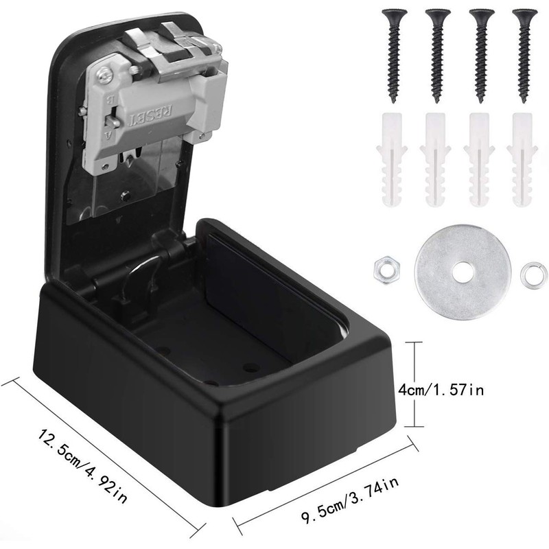 Wall-mounted key safe, key box with a combination code, safe