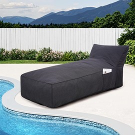 MOLACHI Chaise Lounge Sofa Chair, Outdoor Lounger Couch Sofa, Foam Filling Day Bed Furniture Lazy Sofa for Outside, Water-Resistant Seating Lounge Chair, Dark Grey