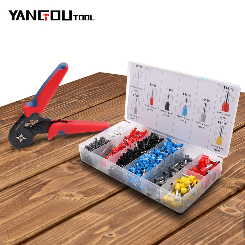 Yangoutool Ferrule Crimping Tool Kit with 1200pcs Wire Terminals AWG23-7,