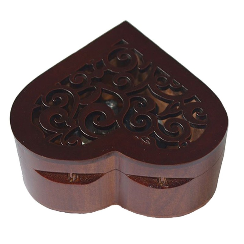 Antique Engraved Wooden Wind-Up Musical Box,Over The Rainbow Musical Box,with