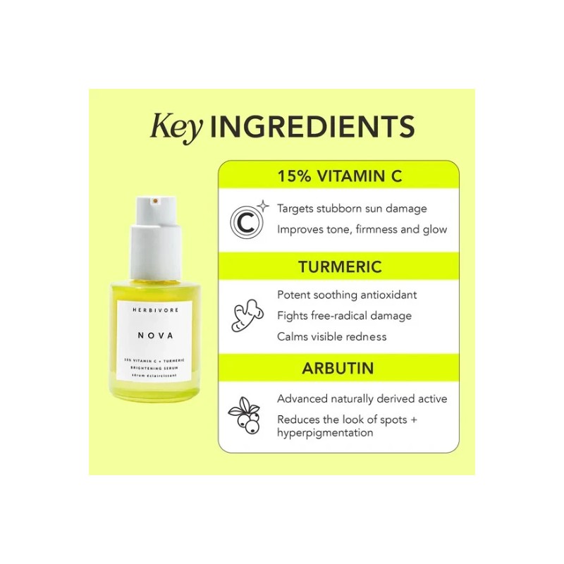 Herbivore Nova Brightening Serum .68 oz (4 x .17 oz)