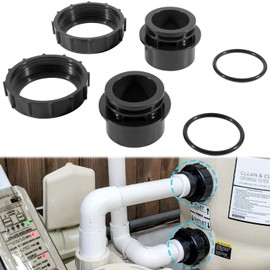 2 Pack 270100 Black Pool Valve Adaptor Replacement Kit Fit for Pentair Quad D.E. Filter, FNS Plus Filter, Clean & Clear Plus Filter