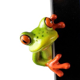 3D Creative Frog Statues,Moral Integrity Green Frog Figurines,Funny & Cute Frog Statue Gifts for Friends (Computer Decorations 2pcs)