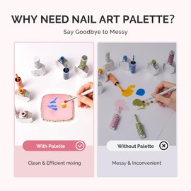 MelodySusie 1PC Square Shape Resin Nail Art Palette, Professional Color Mixing Board for Gel Polish, Acrylics, Pigment Blending, Salon and DIY Makeup Artist Tool, Pink