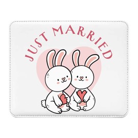 Fabulous Mauspad aus Kunstleder Just Married Newlywed Anniversary Celebration Gift Ideas Couple Marriage Love Wedding