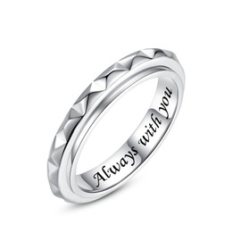 925 Sterling Silver Spinner Ring for women Finger Rings for Women Thumb Band Rings Women Gift (Style 3 Size 7)