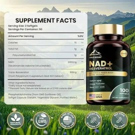 Suplemento Nad+ Resveratrol 100 Softgels