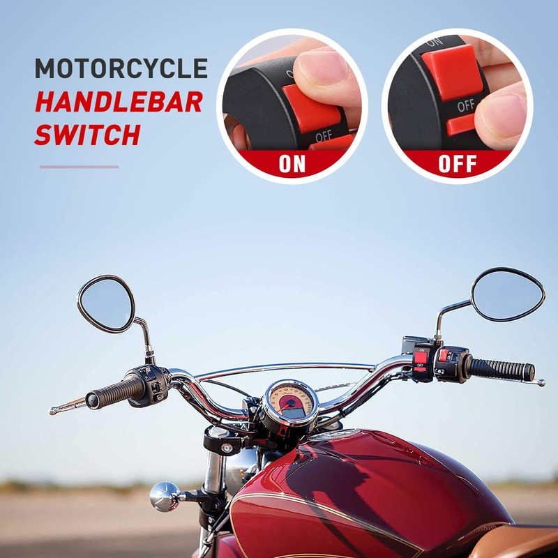 Nilight LED Light Bar Wiring Harness Kit Motorcycle Handlebar Push