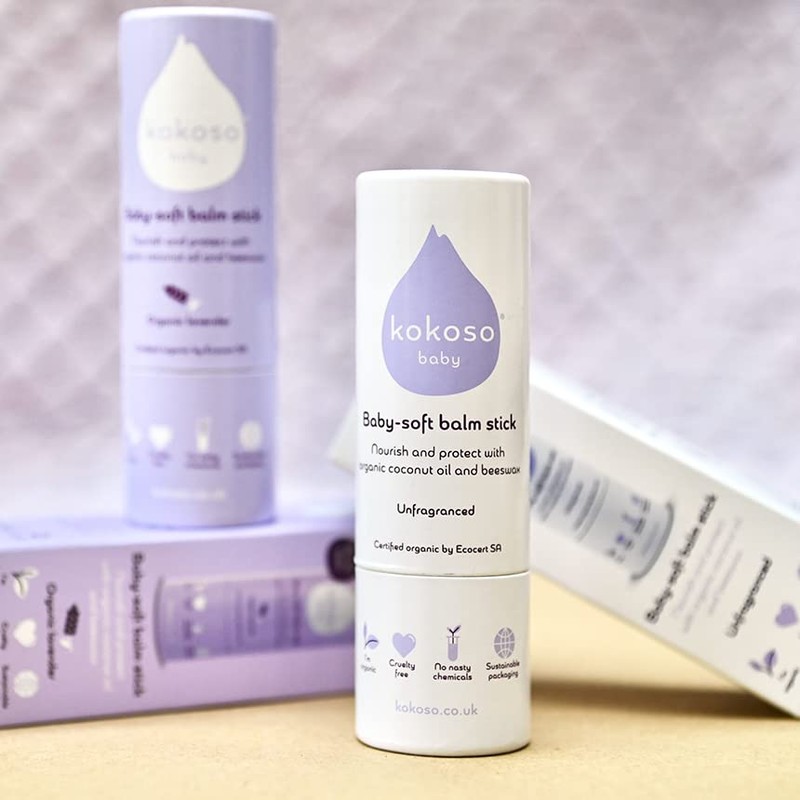 Kokoso - Baby Soft Balm Stick Unfragranced, Great for Dry