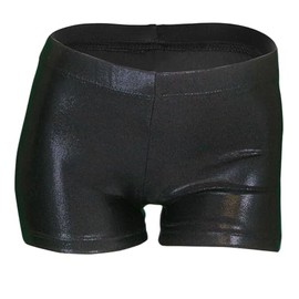 iLover - Pantalones cortos de gimnasia atléticos con purpurina para niñas, 1pcs negro, 12-13 Años