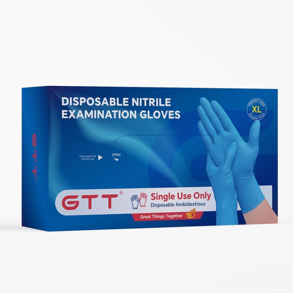 GTT Nitrile Disposable Gloves, 100 Count - BBQ, Tattoo, Hair