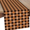 Linen Fall Plaid Table Runner, Thanksgiving Orange and Black Checkered