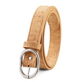 Corkor Women's Cork Belt 25mm Wide Vegan Product Natural Color Large Size