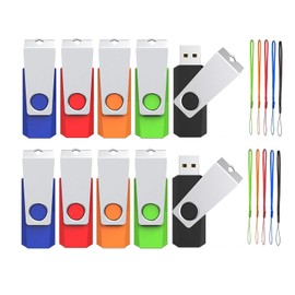 Wooolken USB Stick 32 GB Pack of 10 USB Sticks High Speed Memory Stick (5 Colours)