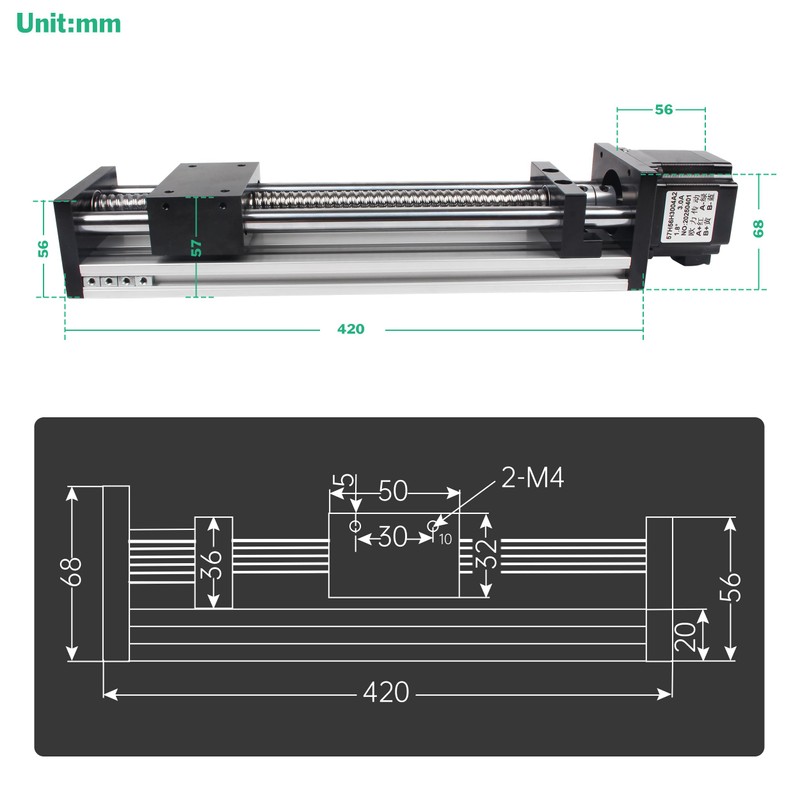 YIDOFENG CNC Linear Stage Actuator, Double Optical Axis Linear Slide