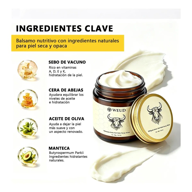 Kit Facial Nutritivo Weud Sérum Colágeno + Bálsamo Sebo Miel