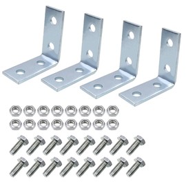 CNQLIS 10 Pcs 2 Hole L Shaped 90 Degree Angle Connector Bracket Fit for 1-5/8" Wide Taller Strut Channel, 1/2" Bolt,Thickness 1/5'', Width 1-1/2",Steel Surface Electrogalvanized
