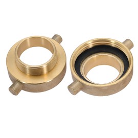 2 PCS 2-1/2" NST (NH) Female x 2" NPT Male Fire Hydrant Hose Adapter Brass Fire Equipment with Pin Lug for Fire Hydrants, Pipes, Hoses