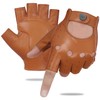GSG Half-Finger Driving Gloves, Fingerless Leather Gloves for Men, Motorcycle