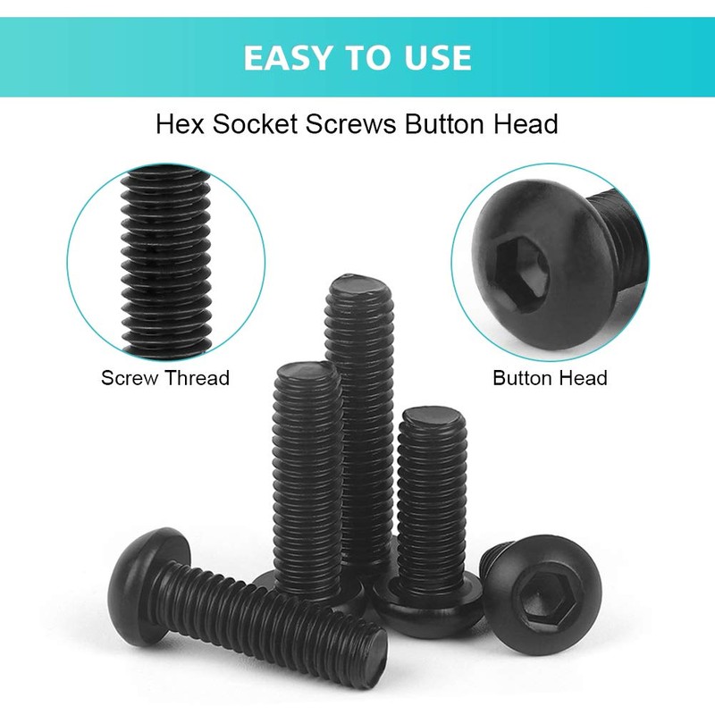 M3 Screws with Nuts and Washers Assortment Set, 300 Pcs