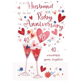 For My Husband on our Ruby 40th Wedding Anniversary Card icg