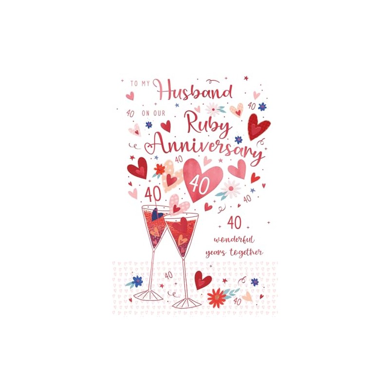 For My Husband on our Ruby 40th Wedding Anniversary Card