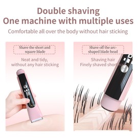Dermave Bikini Shaver for Women, Bikini Trimmer for Women with Dual Head Shaver, Painless Wet & Dry Electric Razor for Smooth Bikini Line, Rechargeable & Portable, Beige