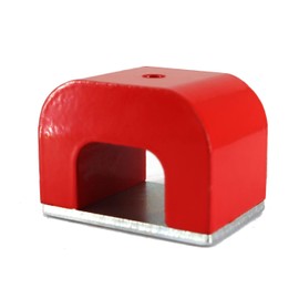 Burnur Red Horseshoe Heavy-Duty Alnico Power Magnets for Education and Doing Velvet Nail (30 lbs Pull)