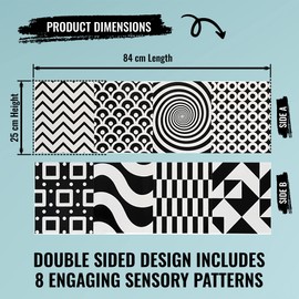 REPEAK Baby Sensory Stand Up Board - Black & White High Contrast Simple Geometric Visual Shapes to help Stimulate New Born babies & Encourage Brain Development - Great Newborn Baby Gift Present