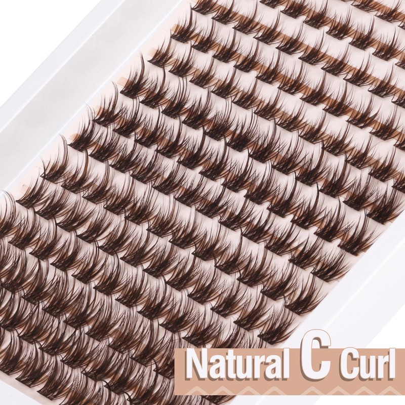 Mavphnee Brown Lash Clusters 168 Pcs Natural Looking 8-16MM Eyelash