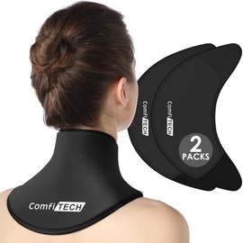 ComfiTECH Neck Ice Pack Wrap Gel, Cooling Pad for Cervical and Shoulder, Medium, 2 Packs