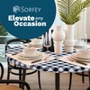 Sorfey Tablecover -Fitted with Elastic, Vinyl with Flannel Back, Fits