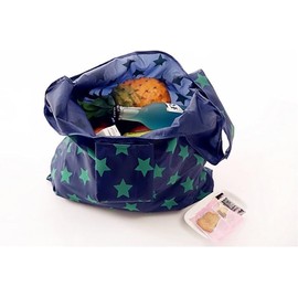 JDYYICZ 4 Pack Foldable Shopping Bags Reusable Eco-Friendly Grocery Tote Bags Shopper Bag Folding into Attached Pouch (Random Color), Multicolor