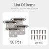 Greoil 50-Pack Cabinet Hinges, 1/2 Inch Overlay, Satin Nickel Semi-Concealed,