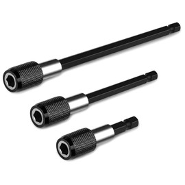 QZKJQDD Magnetic Drill Bit Extender Set, 3 Pcs 60/100/150MM Bit Holder for Impact Driver, Quick Release Self-Locking Bit Holder for Wood Turners Furniture Carpentry and Construction