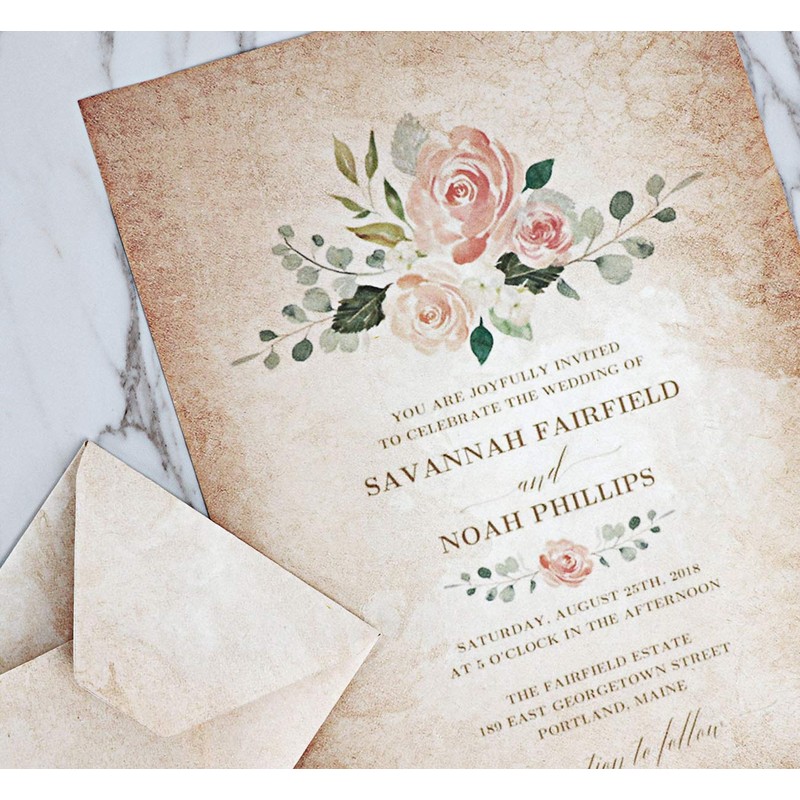 LATERN 50 Sheets Writing Paper Vintage, A4 Double-Sided Printed Format