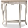 Baxton Studio Cordelia Console Table in White and Natural Brown
