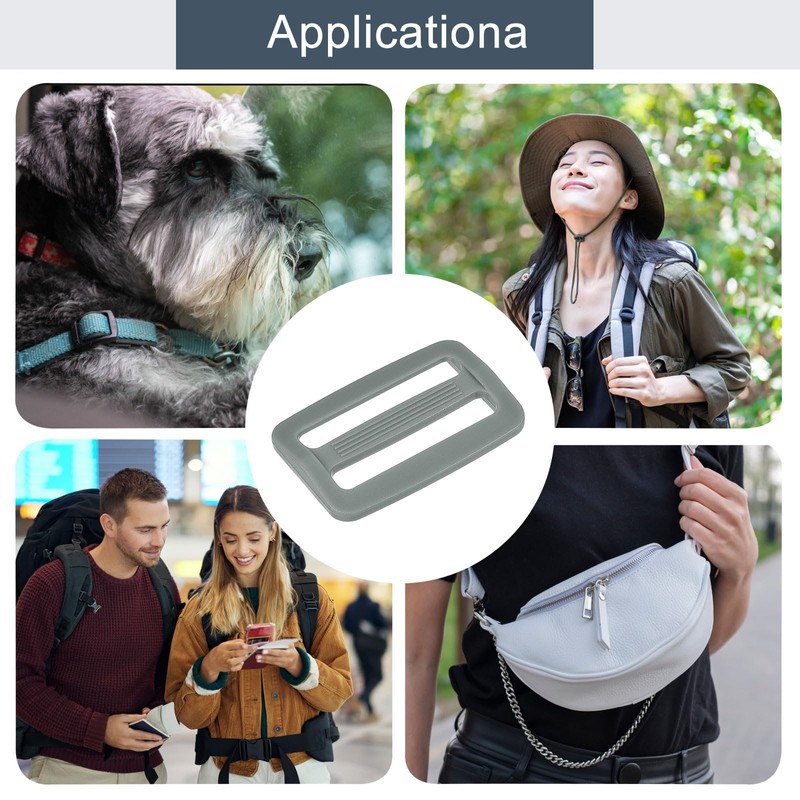 sourcing map 25Pcs Plastic Slide Buckle, 1" Tri-Glides Slides, Adjustable