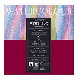 Fabriano Watercolour Paper, Cotton, White, 30 x 30 x 0.5 cm