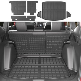 xipoqix Cargo Liner Backrest Mat Compatible with 2017-2022 Honda CRV Rear Cargo Mat Back Seat Protector Replacement for 2017-2021 2022 Honda CR-V Accessories(Rear Trunk Mat+Backrest Mat)