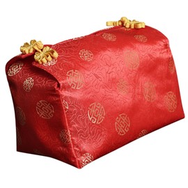 Fenteer Cosmetic Storage Box Food Storage Box Compact Design Festive Atmosphere Unique Multi Functional Tissue Box Cover for Travel, Red