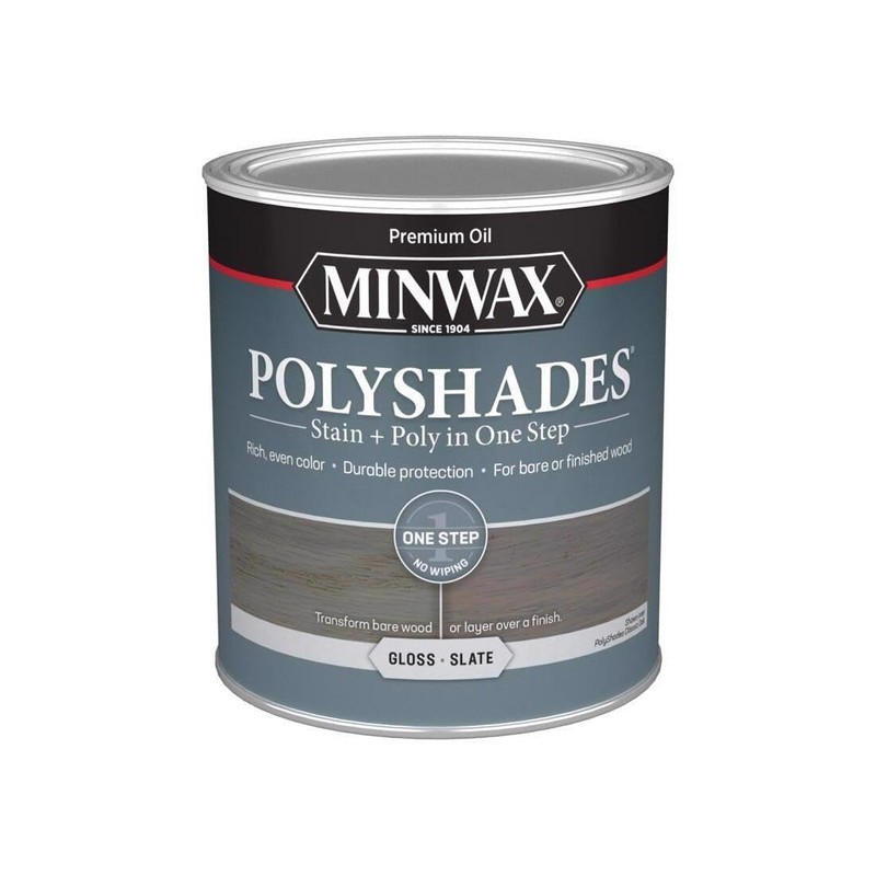 Minwax PolyShades Semi-Transparent Gloss Slate Oil-Based Stain/Polyurethane Finish 1 qt