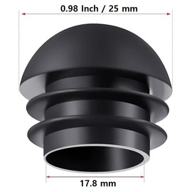 OGC (10 Pack) - 1" Inch / 25 mm OD Round Black for 0.98" Plastic End Caps Plugs Chair Leg Inserts for Metal Legs Round Tube Inserts Chair Leg Glide Furniture Protectors